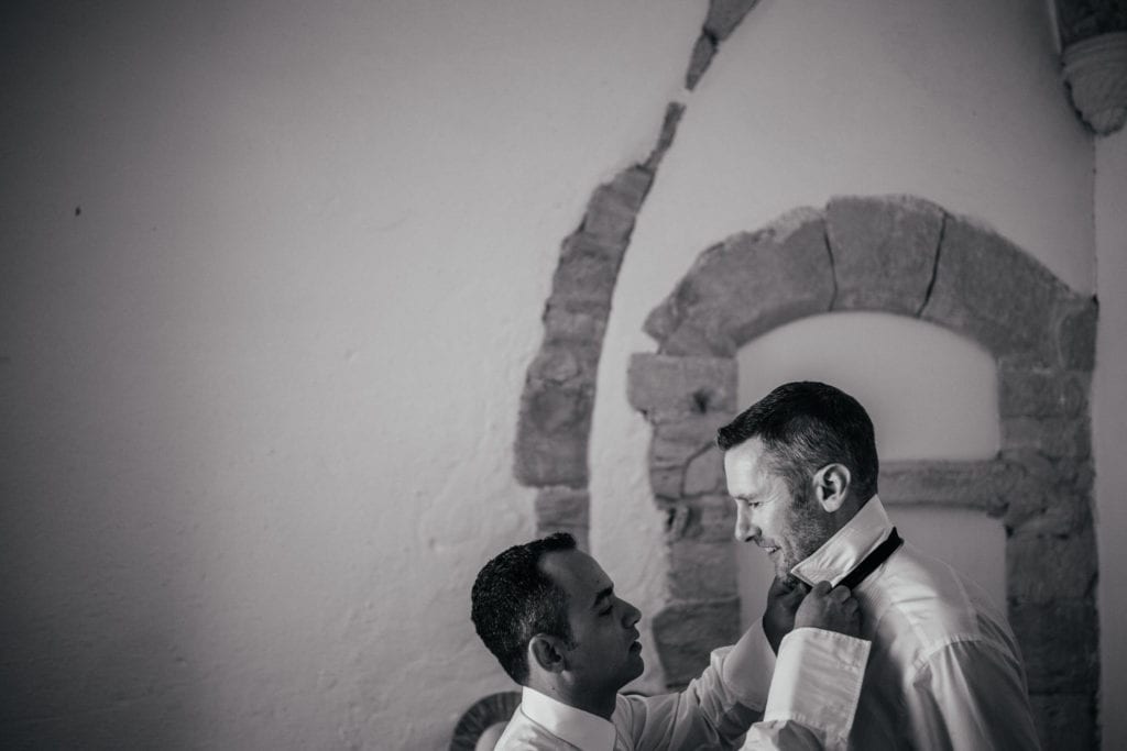 Gay Couple getting ready on their wedding day